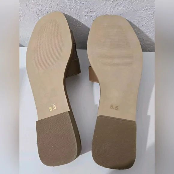 Steve Madden Hadyn Cognac Slip-On Leather Sandals Shoes Women's Size 12 - Picture 4 of 5